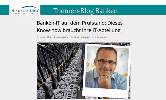 Günter Keilhammer Bankexperte und Seminartrainer aus München, Beitrag im Bank Blog vom Managment Circle